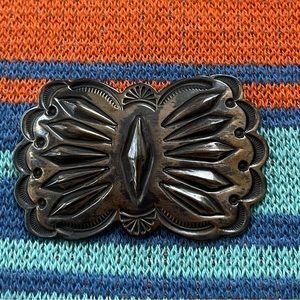 Fabulous vintage sterling Native American Indian pin with awesome patina.